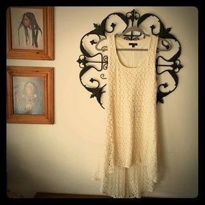 Eggshell colored lace dress